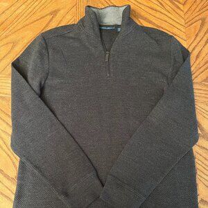 Perry Ellis 1/4 Zip Pullover Sweater  Charcoal  Medium